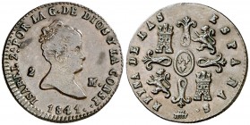 1841. Isabel II. Segovia. 2 maravedís. (AC. 52). 2,26 g. EBC-.