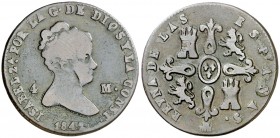 1842. Isabel II. Segovia. 4 maravedís. (AC. 85). 4,84 g. BC+.