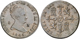 1843. Isabel II. Jubia. 8 maravedís. (AC. 110). 9,82 g. MBC.