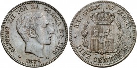 1879. Alfonso XII. Barcelona. OM. 10 céntimos. (AC. 10). 10,08 g. EBC-.