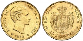 1878*1878. Alfonso XII. EMM. 10 pesetas. (AC. 65). 3,23 g. MBC+.