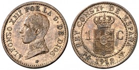 1912*2. Alfonso XIII. PCV. 1 céntimo. (AC. 4). 1 g. S/C-.
