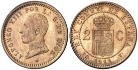 1911*11. Alfonso XIII. PCV. 2 céntimos. (AC. 13). 2,06 g. S/C-.