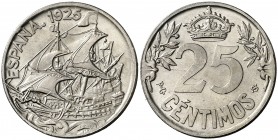 1925. Alfonso XIII. PCS. 25 céntimos. (AC. 24). 7 g. EBC+.