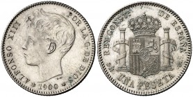 1900*1900. Alfonso XIII. SMV. 1 peseta. (AC. 59). 5 g. EBC.