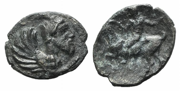 Sicily, Himera, c. 430 BC. AR Litra (11mm, 0.70g, 2h). Forepart of human-headed ...