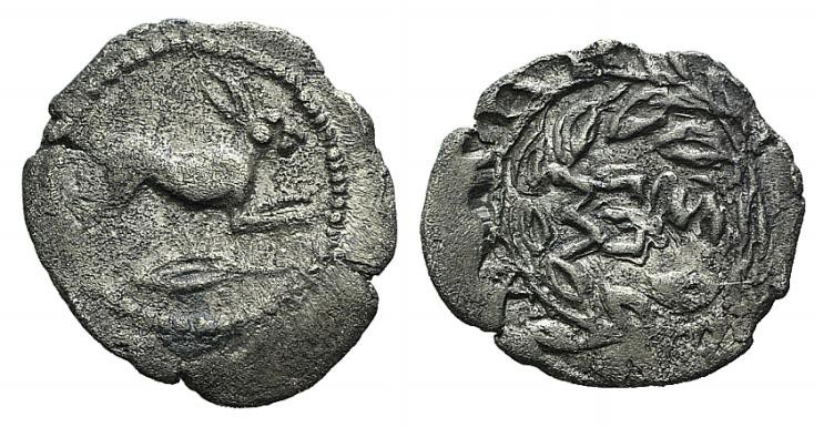 Sicily, Messana, c. 445-421 BC. AR Litra (13mm, 0.55g, 9h). Hare springing r.; o...