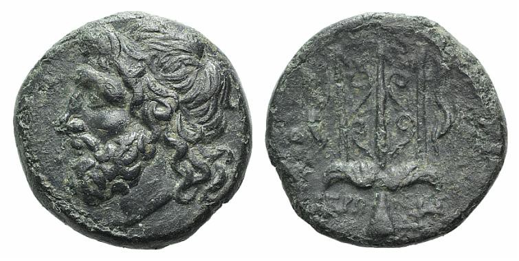 Sicily, Syracuse, c. 275-215 BC. Æ Litra (17mm, 5.58g, 11h). Diademed head of Po...