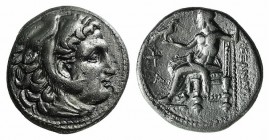 Kings of Macedon, Alexander III "the Great" (336-323 BC). AR Drachm (17mm, 4.11g, 6h). Sardes, c. 323-319 BC. Head of Herakles r., wearing lion skin. ...