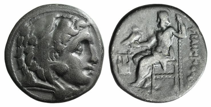 Kings of Macedon, Philip III (323-317 BC). AR Drachm (16mm, 4.11g, 12h). Kolopho...