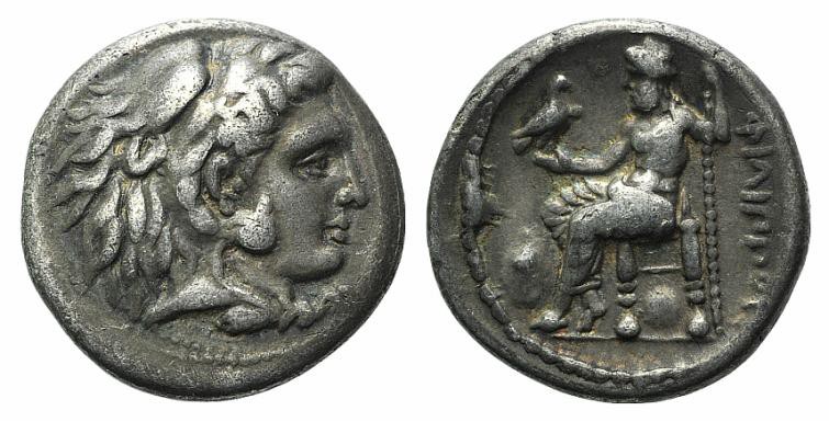 Kings of Macedon, Philip III (323-317) AR Drachm (15mm, 4.01g, 12h). Miletos, c....