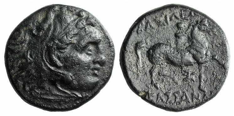 Kings of Macedon, Kassander (319-297). Æ (18mm, 5.21g, 12h). Head of Herakles r....
