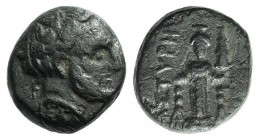 Mysia, Astyra. Tissaphernes (c. 400-395 BC). Æ (10mm, 2.26g, 5h). Bare head r. R/ Cult statue of Artemis Astyra. SNG BnF 124A. Green patina, VF