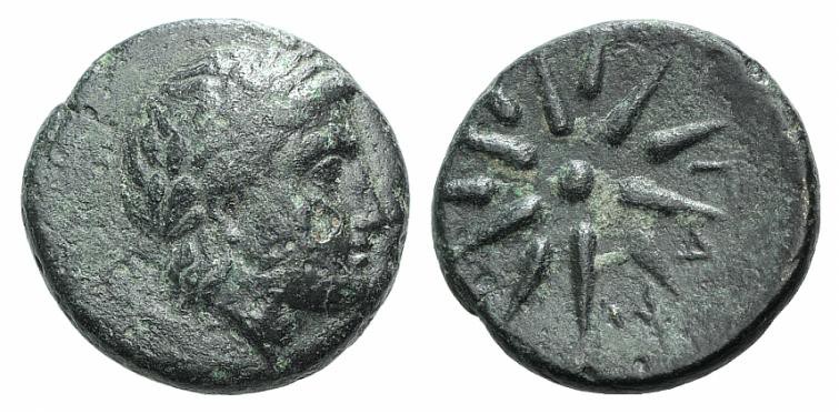 Mysia, Gambrion, after 350 BC. Æ (16mm, 4.10g). Laureate head of Apollo r. R/ Ei...