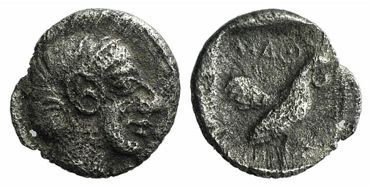 Lesbos, Methymna, c. 500/480-460 BC. AR Hemiobol (5mm, 0.21g, 12h). Female head ...