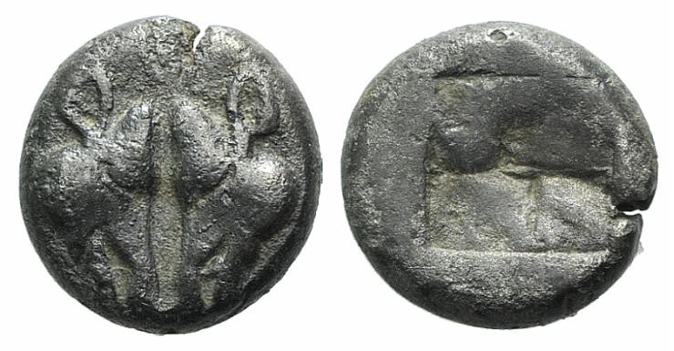 Lesbos, Unattributed early mint, c. 500-450 BC. BI 1/24 Stater (8mm, 0.64g). Con...