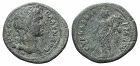 Lydia, Blaundos. Pseudo-autonomous, time of Marcus Aurelius. Æ (29mm, 10.74g, 6h). Claudius Valerianus, strategos. Bare head of Demos r. R/ Tyche stan...