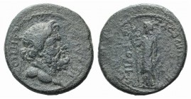 Lydia, Nysa. Pseudo-autonomous, 30 BC-AD 68. Æ (26mm, 9.22g, 12h). Bearded head of Demos r., wearing tainia. R/ Demeter standing l., holding sceptre a...