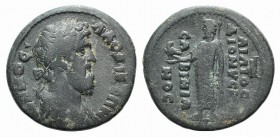 Phrygia, Laodicea ad Lycum. Pseudo-autonomous issue, c. 138-161. Æ (24mm, 6.01g, 12h). P. Aelius Dionysius Sabinianus, magistrate. Laureate bust of De...