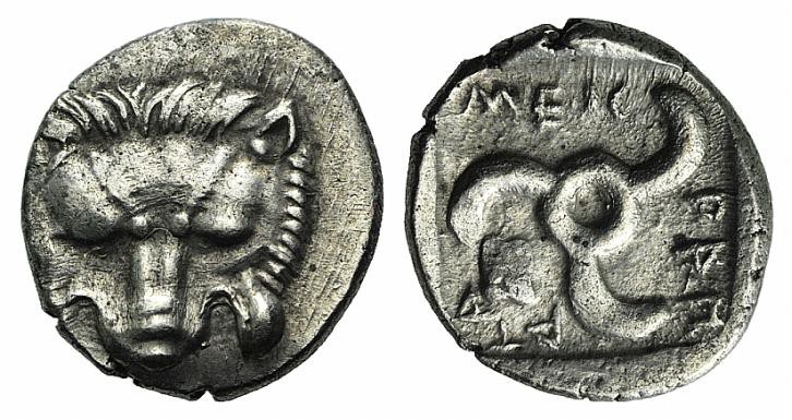 Dynasts of Lycia, Mithrapata (c. 390-370 BC). AR Diobol (12mm, 1.32g, 6h). Uncer...