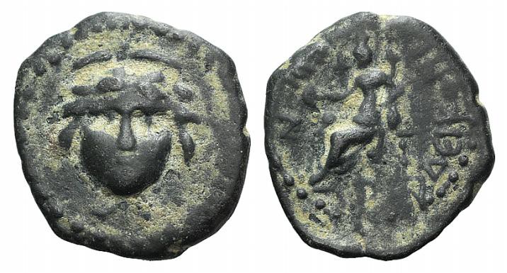 Lycaonia, Eikonion, c. 1st-2nd century AD. Æ (15mm, 2.16g, 6h). Facing gorgoneio...