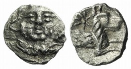 Lycaonia, Laranda, c. 324/3 BC. AR Obol (8mm, 0.51g, 6h). Facing head of Herakles. R/ Forepart of wolf r.; star above. Göktürk 68. VF - Good VF
