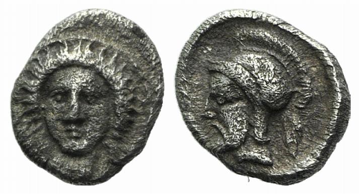 Cilicia, Tarsos. Pharnabazos (380-374/3 BC). AR Hemiobol (6mm, 0.36g, 1h). Femal...