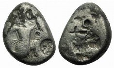 Achaemenid Kings of Persia, c. 505-480 BC. AR Siglos (16mm, 5.13g). Persian king r., in kneeling-running stance, drawing bow. R/ Incuse punch. Carradi...