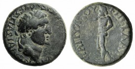Vespasian (69-79). Phrygia, Cotiaeum. Æ (18mm, 5.12g, 12h). Ti. Klau. Papylos, magistrate. Laureate head r. R/ Zeus(?) standing l., raising arm. RPC I...