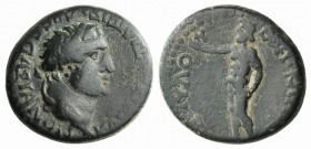 Vespasian (69-79). Phrygia, Cotiaeum. Æ (19.5mm, 5.51g, 12h). Ti. Klau. Papylos, magistrate. Laureate head r. R/ Zeus(?) standing l., raising arm. RPC...