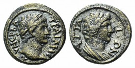 Trajan (98-117). Mysia, Attaos. Æ (17mm, 3.19g, 6). Laureate head r. R/ Draped bust of Senate r. RPC III 1756; von Fritze 368-373. VF