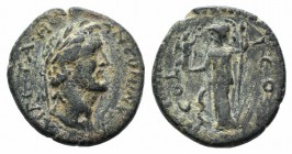 Antoninus Pius (138-161). Lycaonia, Iconium. Æ (20mm, 5.08g, 1h). Laureate head r. R/ Athena standing l., holding Nike presenting wreath, and spear; s...