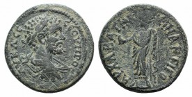 Septimius Severus (193-211). Lydia, Bagis. Æ (23mm, 7.63g, 6h). Antigonos, magistrate. AV K Λ CE CEOVHPOC, Laureate, draped and cuirassed bust r. R/ A...