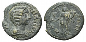 Julia Domna (Augusta, 193-217). Mysia, Attaea. Æ (21.5mm, 4.75g, 6h). Draped bust r. R/ Homonoia standing l., holding patera and cornucopia. SNG BnF -...