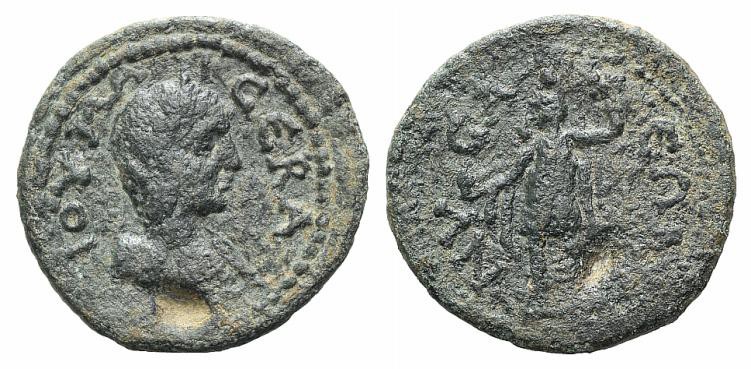 Julia Maesa (Augusta, 218-224/5). Lydia, Nysa. Æ (23mm, 5.05g, 12h). Draped bust...