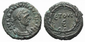 Aurelian (270-275). Egypt, Alexandria. BI Tetradrachm (20mm, 6.78g, 12h), year 5 (273/4). Laureate and cuirassed bust r. R/ ETOVC Є in two lines withi...