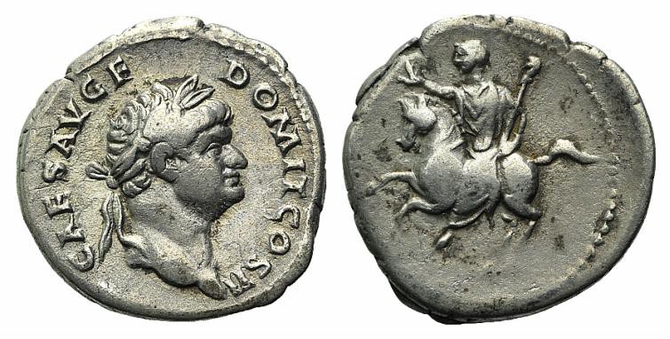 Domitian (Caesar, 69-81). AR Denarius (17mm, 3.17g, 12h). Rome, 73-5. Laureate h...