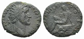 Antoninus Pius (138-161). Æ Dupondius (25mm, 10.45g, 12h). Rome, 154-5. Radiate head r. R/ Britannia seated l. on rock, resting head upon hand; shield...