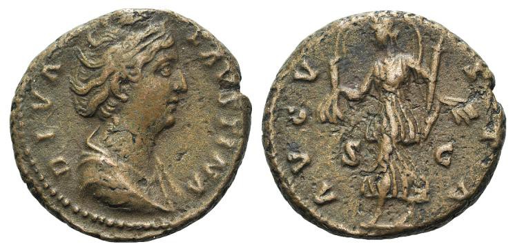 Diva Faustina Senior (died AD 140/1). Æ Dupondius (26mm, 9.91g, 6h). Rome, c. 14...