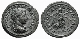 Elagabalus (218-222). AR Antoninianus (22mm, 3.93g, 12h). Rome, AD 219. Radiate, draped and cuirassed bust r. R/ Victory advancing r., holding palm fr...