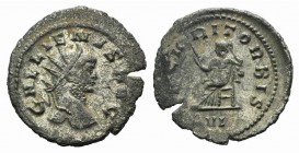 Gallienus (253-268). Antoninianus (23mm, 3.09g, 1h). Rome, 263-4. Radiate head r. R/ Securitas seated l., holding sceptre and raising hand to head; VI...