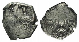 Alexius I Comnenus (1081-1118). AR Tetarteron (16mm, 2.18g, 6h). Thessalonica, 1081-1092. Facing bust of Mary, orans, with medallion depicting the inf...