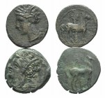 Carthage, lot of 2 Æ coins (Head of Tanit / Horse with palm tree; SNG Copenhagen 118). Lot sold as is it, no returns