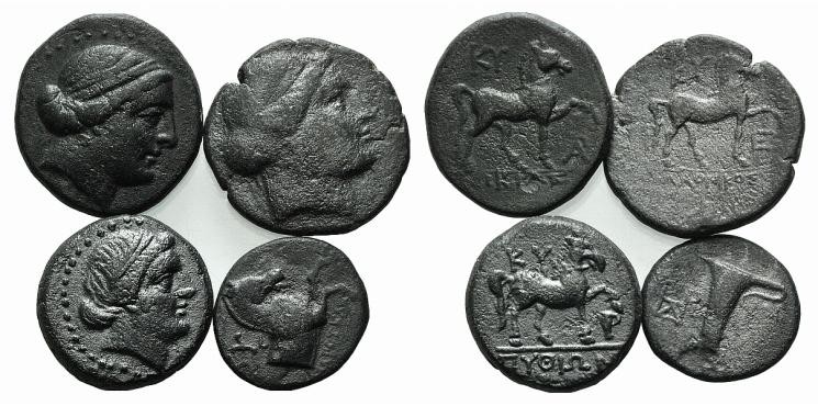 Lot of 4 Greek AE coins, to be catalog. Lot sold as it, no return