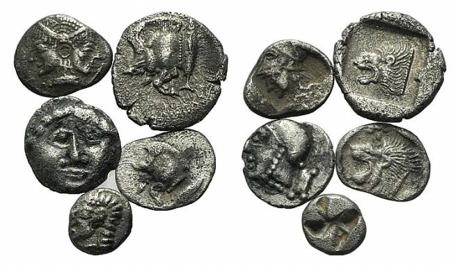 Lot of 5 Greek AR coins, to be catalog. Lot sold as it, no return