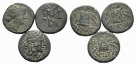 Lot of 3 Greek AE coins, to be catalog. Lot sold as it, no return