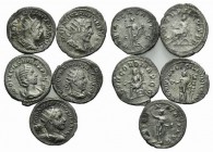 Lot of 5 Roman Imperial AR Antoninianii to be catalog. Lot sold as it, no returns