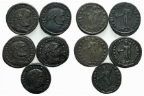 Lot of 5 Roman large Æ Folles, including Maximianus, Galerius and Diocletian. Lot sold as it, no returns