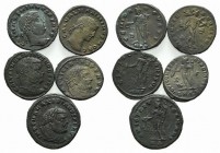 Lot of 5 Roman Æ Folles, including Maximianus, Maximinus I and Licinius I. Lot sold as it, no returns