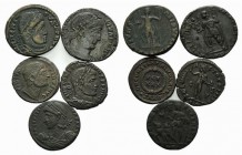Lot of 5 Roman Imperial Æ coins, including Constantine I, Constantius II and Magnentius. Lot sold as is it, no returns
